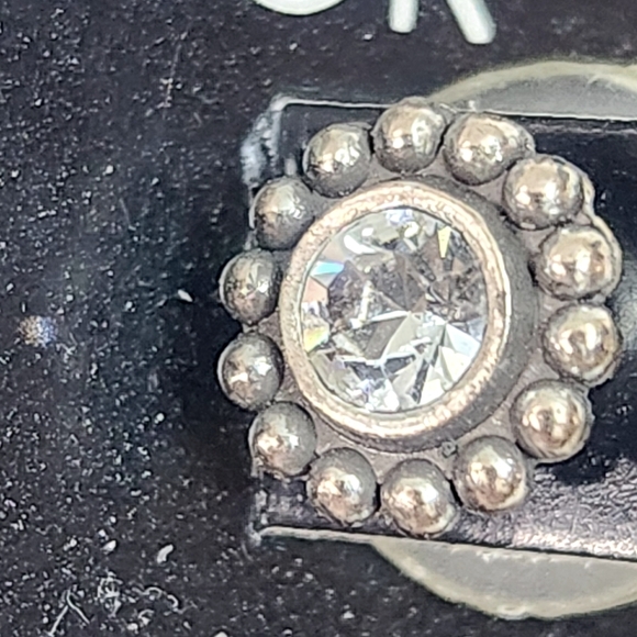 Silver-Rhinestone Earrings - Picture 3 of 3